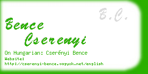 bence cserenyi business card