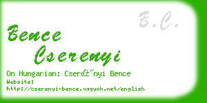 bence cserenyi business card